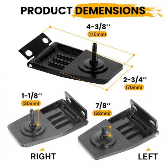 Hardtop Liftgate Window Glass Hinges Stainless for Jeep Wrangler YJ TJ 87-06