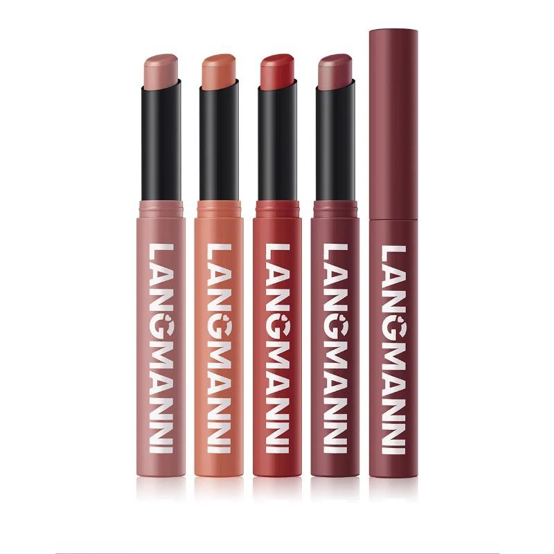 12 Color Matte Lipstick Pencil Waterproof Long Lasting Non-Stick Cup Lip Stain Tint Cosmetic Nude Lipstick Pen Makeup Maquillage