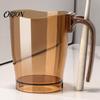 Exquisite Bathroom Decor Tumbler Clear Toothbrush Cup with Handle, Plastic Mouthwash Holder, Modern Handle Storage Slot Accessory for Countertop