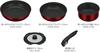 Thermos Durable Series 5-Piece Detachable Handle Frying Pan Set (DA), Induction and Gas Compatible, Deep Red, Frying Pan and Pot are Dishwasher Safe (