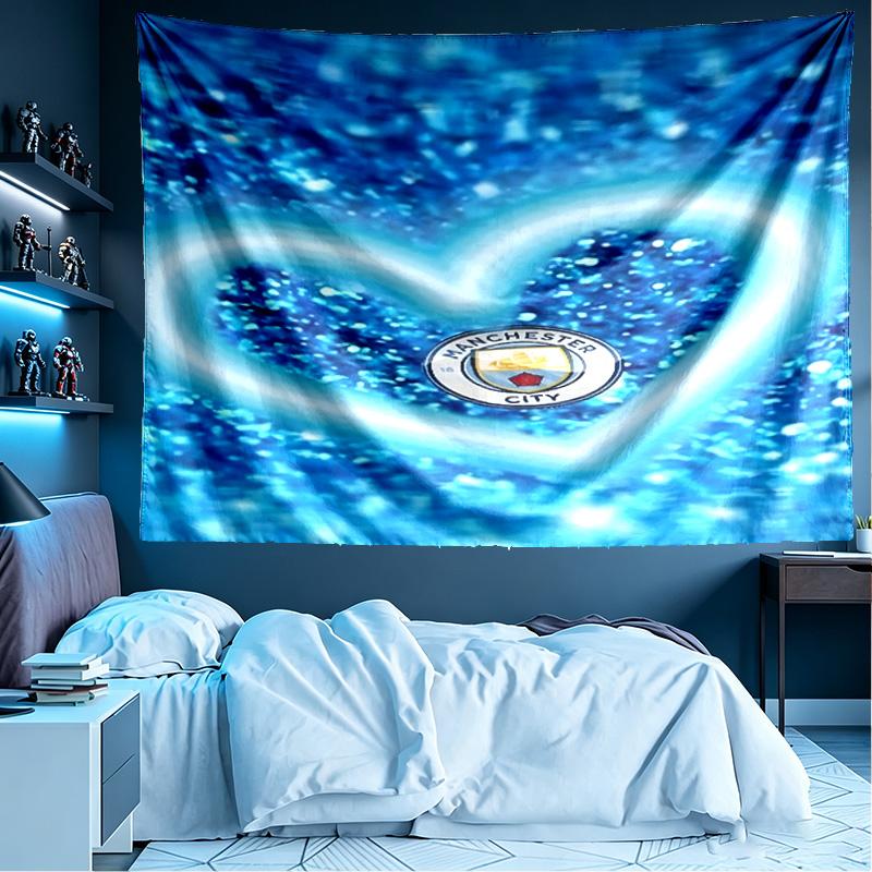 Football team City FC Print Tapestry, Lightweight Wall Hanging, for Bedroom, Dorm, Living Room, Home Art Decor - Birthday Christmas Gift for Friends
