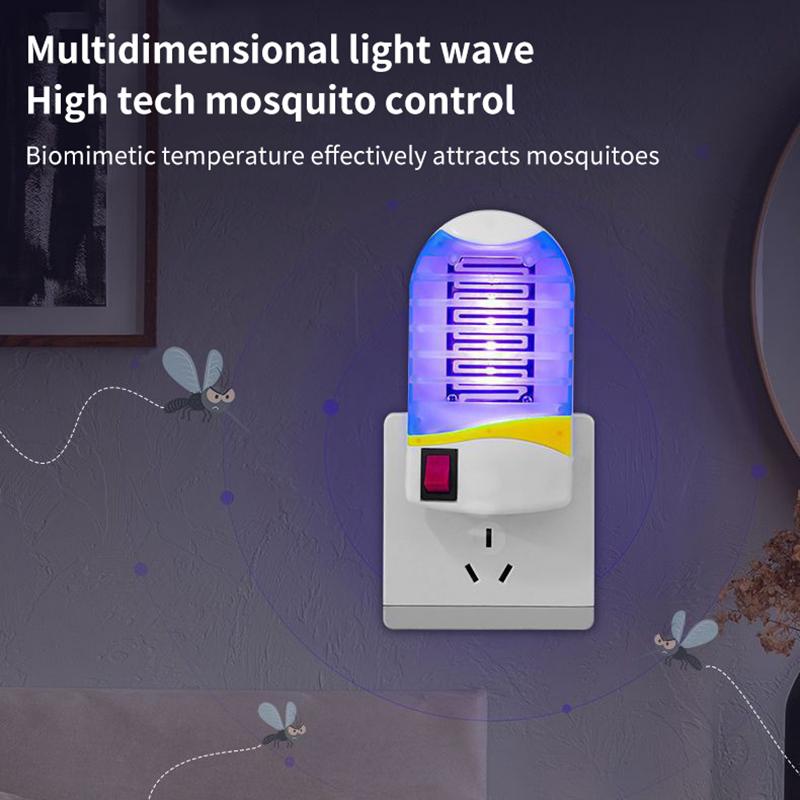 Lampa proti komárům Elektrická LED past na mouchy Zapper Lapač hmyzu Odpuzovač Zapojení do zásuvky Domácí Ložnice Tichá Lampa proti komárům