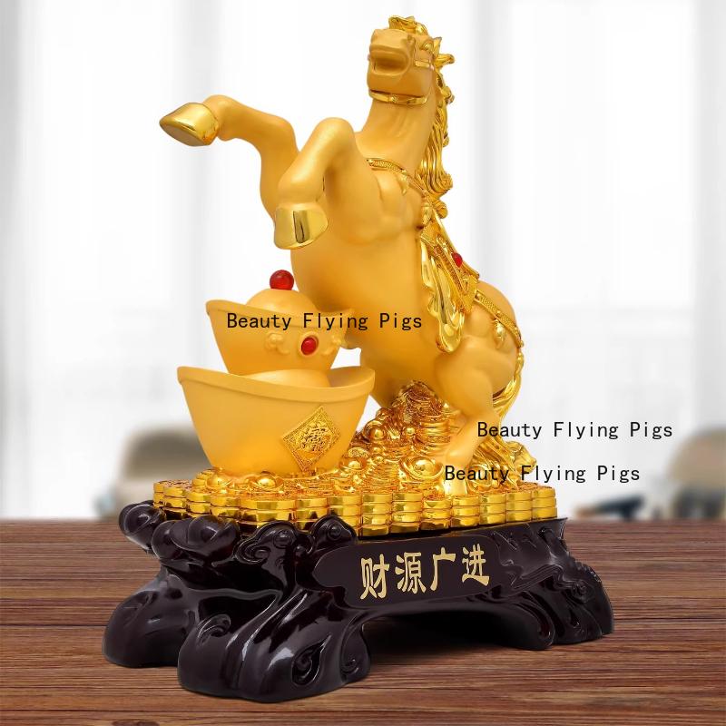 1pc Resin Horse Ornament Lucky Zodiac Horse Ornament Home Decoration Statues for Desktop Decoration Chinese Animal Statues