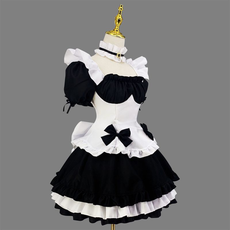 Game Costume Cosplay Miracle Nikki World Tour Black and White Chocolate Maid Outfit Lolita Princess Dress