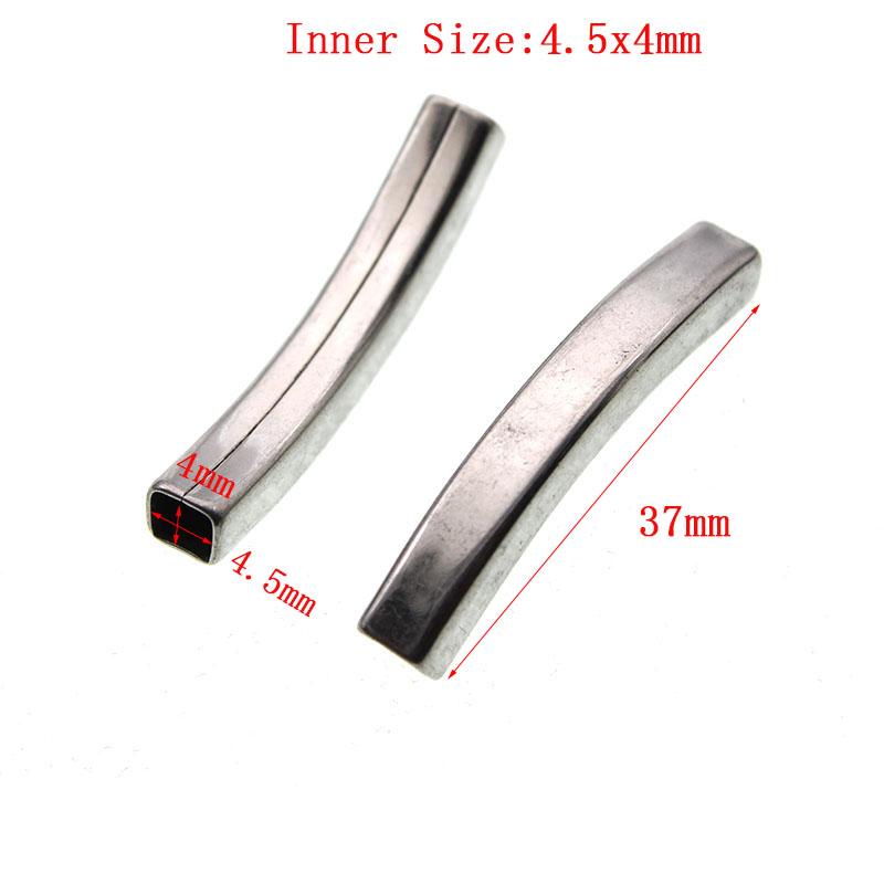 5pcs Stainless Steel Slider Charm Beads, Tube Spacer Beads for Jewelry Making Fit Leather Bracelet DIY Handmade Jewelry Findings