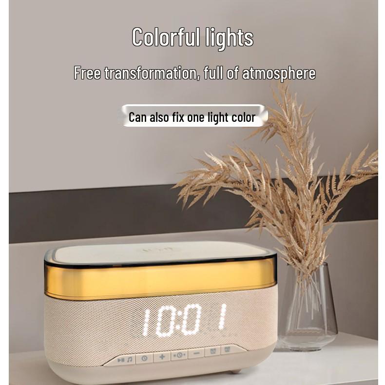 Multi-functional Wireless Charger & Bluetooth Speaker with Digital Clock