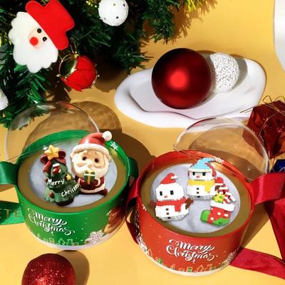 Weihnachts-Süßigkeiten-Box, transparente Kugel, Umarmungs-Eimer, Heiligabend, Apfel-Box, Dessert, Mousse, Geschenkverpackung, Taschen, Party-Geschenke, leere Box