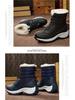 Women's Waterproof Leather Snow Boots - High-Top, Non-Slip, Mid-Calf with Warm Velvet & Thick Cotton Lining