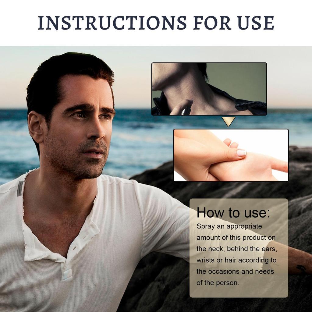 Men's Charismatic Perfume with Natural Freshness, Long-Lasting Fragrance for Romantic Dates