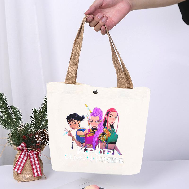 K-Pop Anime Cartoon Printed Student Fashion Casual Canvas Bag Going Out High Value Portable Shoulder Bag