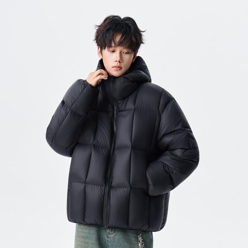 Men's and Women's Winter Contrast Color Thick Down Jacket - Fashionable, Warm, and Casual Style