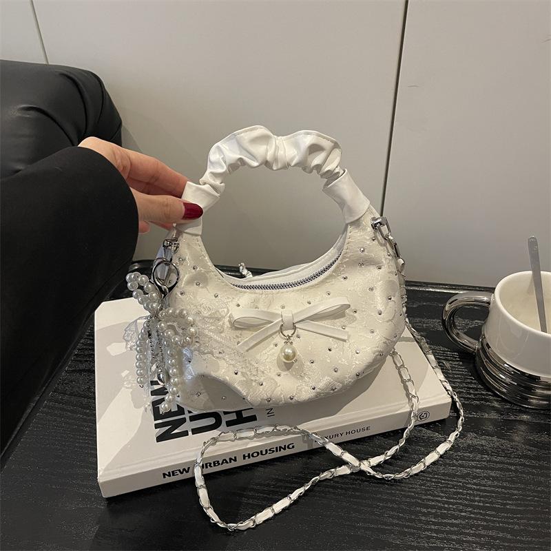 Gentle pleated handbag bag women's  summer new trendy fashion versatile chain shoulder messenger bag