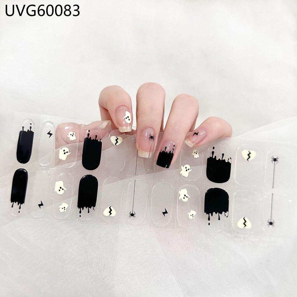 Transparent Nude UV Gel Nail Art Stickers: Semi-Cured, Semi-Baked Manicure Sheets
