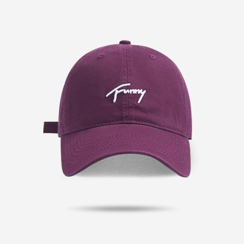 

Big Simple Head Baseball Cap With Solid Color And Letter Embroidery Design