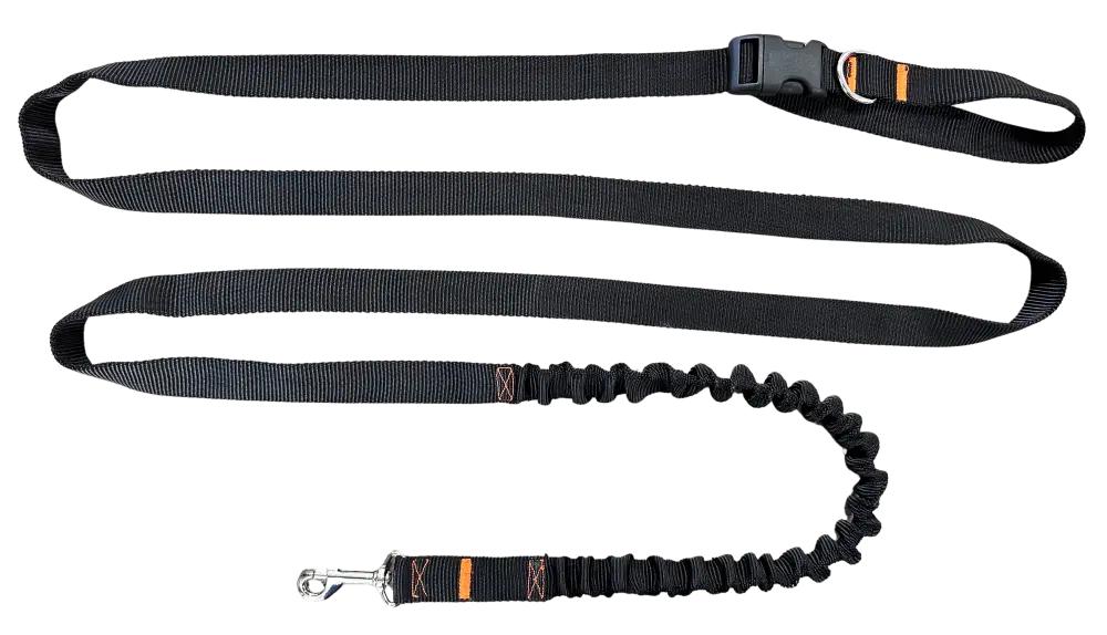 Dog Leash with Shock Absorber 280cm BLACK Adjustable Sports