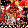 85 Piezas Decoraciones para Fiesta de Casino, Suministros para Fiesta Temática de Casino - Globos para Fiesta de Casino, Fondo, Adorno para Tarta, Mantel, etc. Decoraciones para Fiesta de Las Vegas