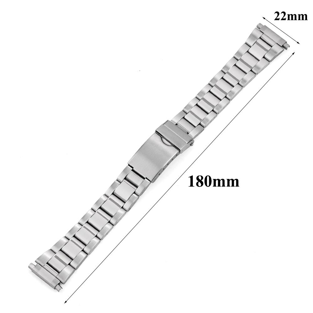 16-22mm Stainless Steel Watch Band Universal Strap Silver Folding Safety Buckle for Seiko Women Men Strap Watch Belt Accessories