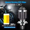 1 Stück H4 LED Motorrad Scheinwerferlampe 6000LM Fern-/Abblendlicht, CSP-Linse, 3000K/6000K (Gelb weiss), 12-80V