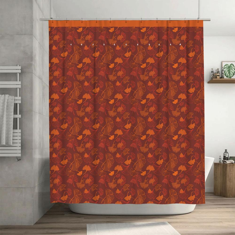 Pink Floral Shower Curtain Bath Decor Waterproof Printing Bathroom Accessories Tassel Shower Curtain