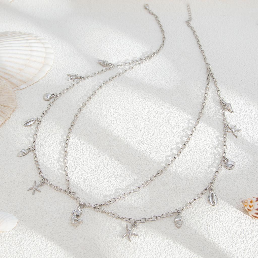 Personalized Fashion Star and Moon Pendant Body Chain, Simple Sweet and Cool Double-layer Sun Fringed Waist Chain Jewelry