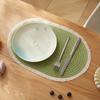 New Rope Cotton Braided Oval Placemats Washable Heat-resistant Braided Table Mats Non-slip Western Food Mats Kitchen