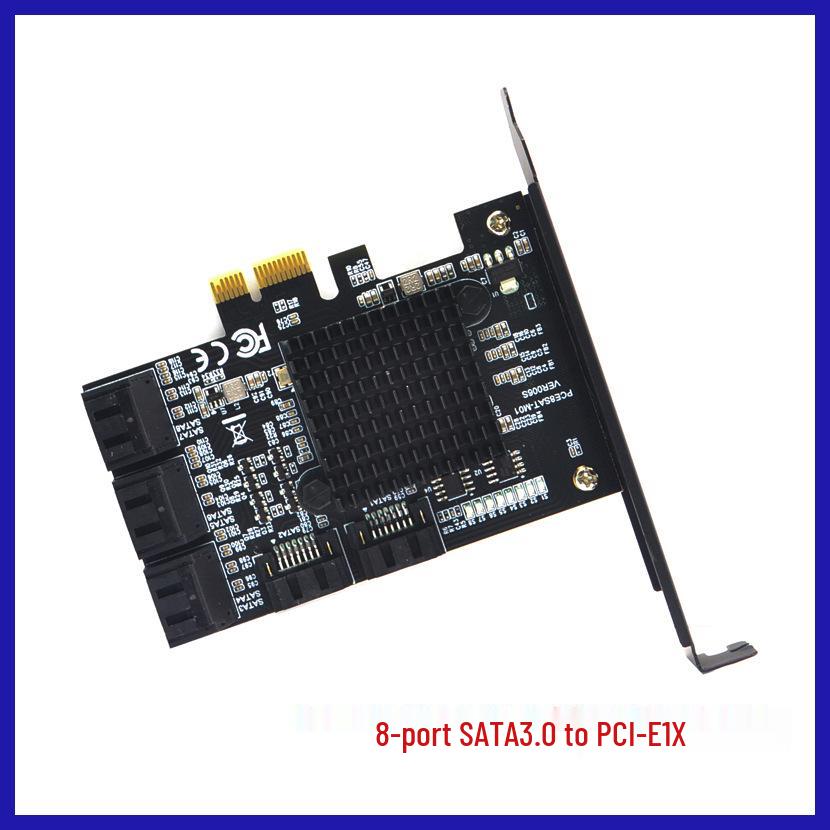 PCI-E to SATA 3.0 Expansion Card 4-Port/6-Port 6Gbps Adapter for IPFS and Chia with 88SE9215 Chip.