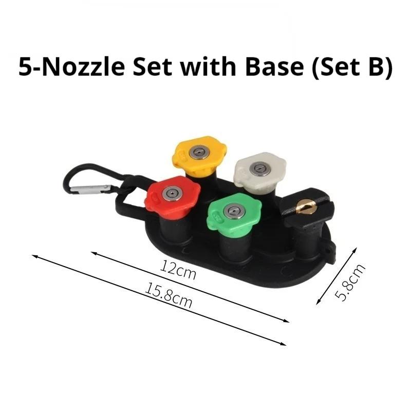 5/7Pcs Color-Coded Pressure Washer Nozzles Kit, 1/4" Quick Connect Spray Tips with Holder Base for Car Home Cleaning