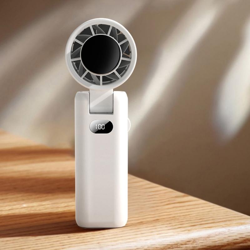 Portable Foldable Desk Fan USB Rechargeable Cordless Fan With Adjustable 5 Speed For Home Office Travel Bedroom