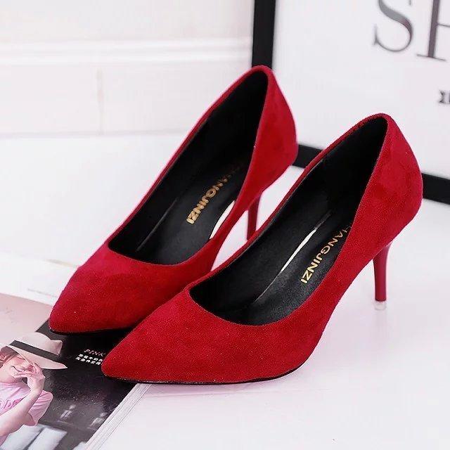 Fashion Large Size Women's Pumps Pointed Toe Patent Leather High Heels Dress Shoes White Wedding Shoes Thin Heels Basic Pump Red Heels
