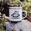 Sunset Forest Creek Creative Enamel Coffee Mugs Outdoor Travel Water Cups Camping Bonfire Party Beer Drink Milk Mug Best Gifts