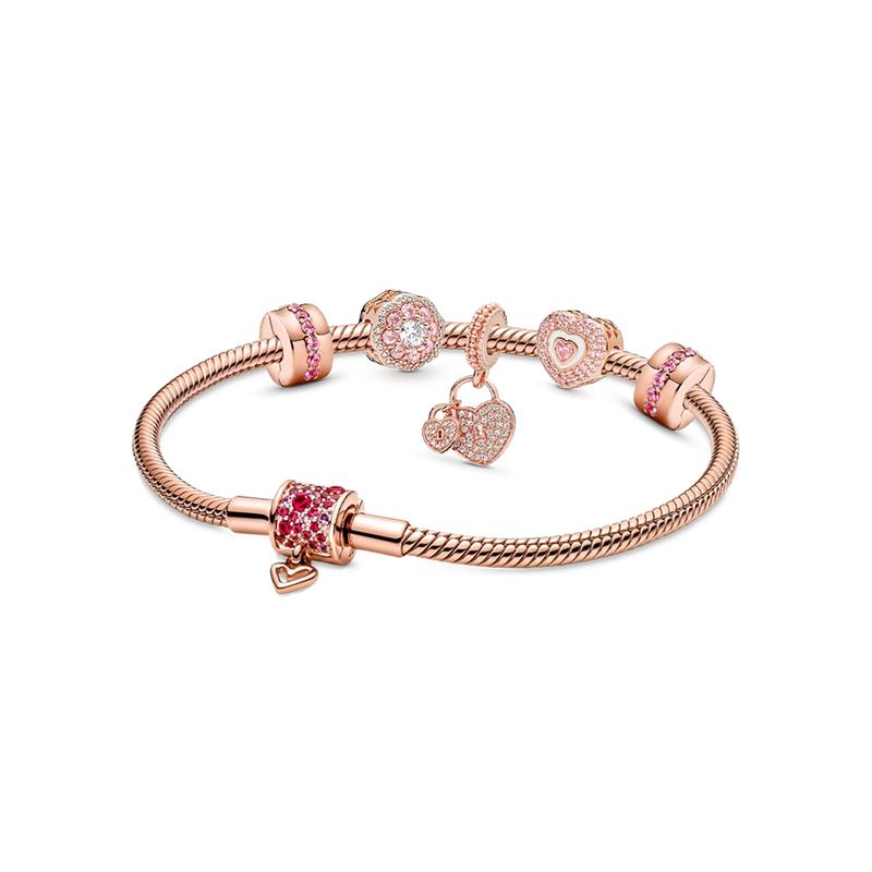 Pandora Heart to Heart Set, Alloy Bracelet, Same Style for Men and Women, Couple Style ZT24091809A