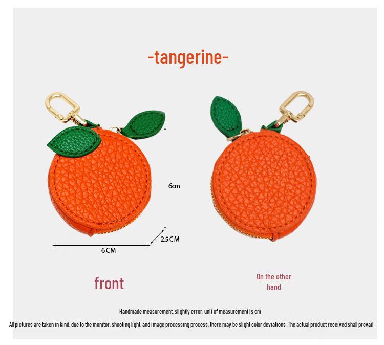 Fresh Style Leather Fruit Coin Purse Keychain Charm