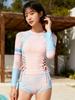 2026 Korean Style Girls' Sporty Two-Piece Swimsuit: Slimming, Tummy Concealing, Bust Enhancing - Perfect for Beach Vacations