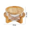 Bamboo Wood Base Glass Fruit & Snack Plate