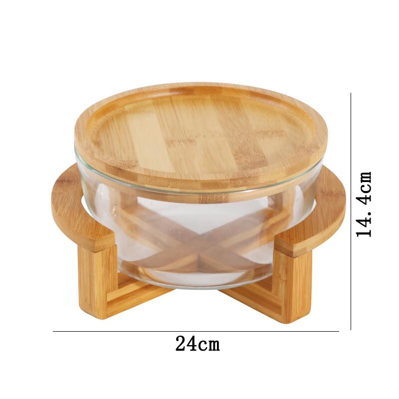 

Bamboo Wood Base Glass Fruit & Snack Plate