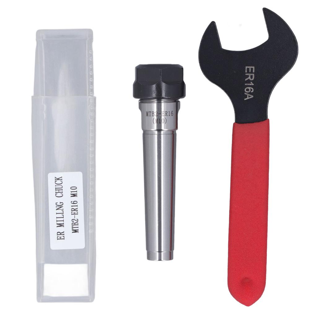 Chuck Shank Holder MTB2 ER16 M10 Manganese Steel Morse Shank Holder with ER16A Wrench for CNC Lathe