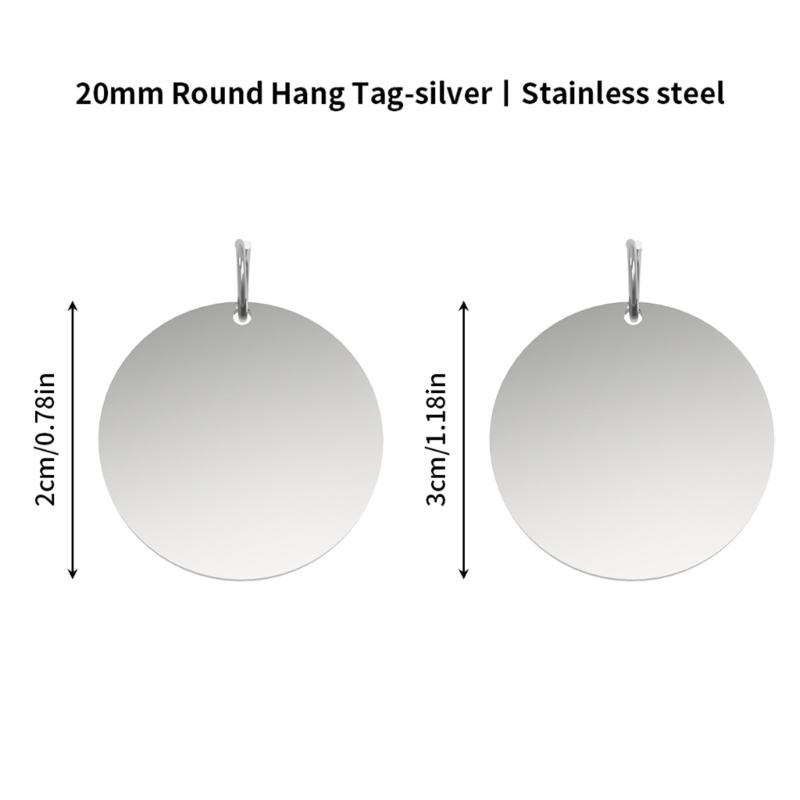 20mm/30mm Stainless Steel Pet Identification Hangtags With Mirror Polisheds Finish Lasers Etcheds For Medicals Access