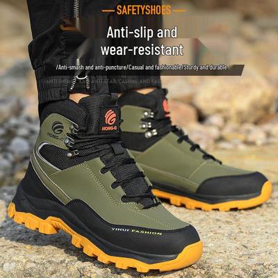 Nowe męskie buty robocze ze stalowym noskiem: Odporne na przebicie, Wodoodporne, Antyzgnieceniowe i Antypoślizgowe do Pracy i Alpinizmu