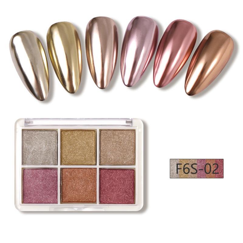 Nail 6 Color Solid Magic Mirror Powder Multicolor Art Glitter Powder Aurora Powder  Magic Mirror Powder Nails Pigments Decorations Manicure Tool