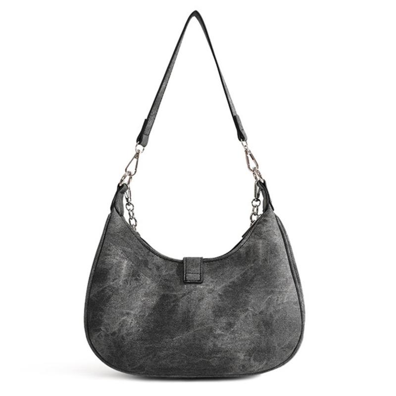 Versatile Fashion Trend New Moon Bag, Retro Crossbody Bag with Shoulder Strap and Chain Handle Bag