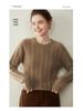 Maglione da donna in cashmere a girocollo: Lavorazione a treccia spessa, Morbido cashmere di capra, Ideale per Autunno/Inverno.