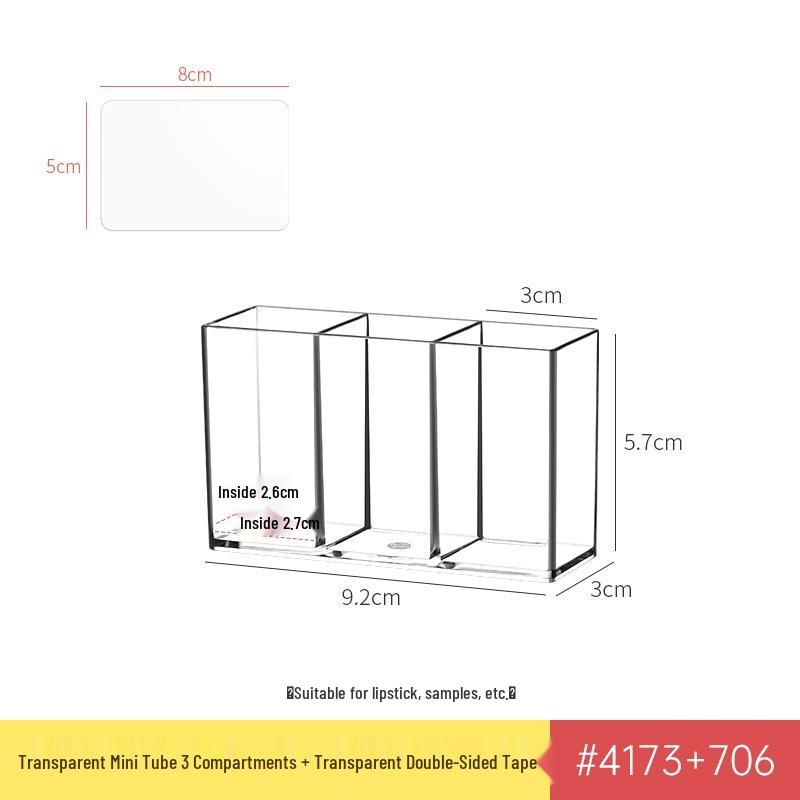 Transparent Wall-Mounted Mirror Cabinet for Bathroom Cosmetics and Lipstick Storage