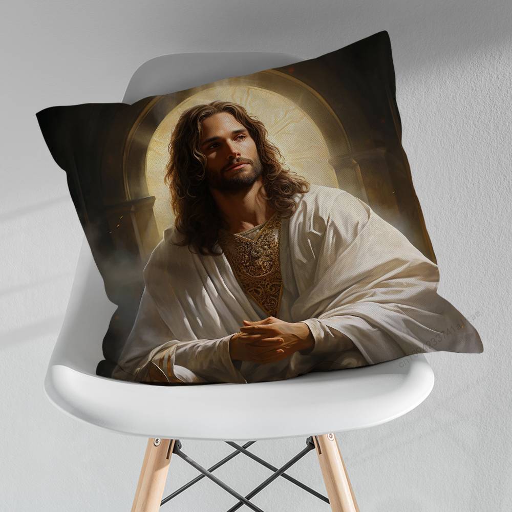 Savior Belief Jesus Pillowcase for Sofa Room Office Decor Printing Merchandise AllMatch Cushion Cover