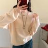Liu Wen-inspired Women's Casual Loose Wool Sweater Pullover with Pockets - High-End Knitwear for 2025