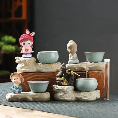 Der Gott des Reichtums Aromatherapie-Ofen, Haushalts Kreativer Räucherkegelhalter, Gewindes Weihrauchschale, Wohnzimmer, Veranda, Schreibtisch-Dekoration