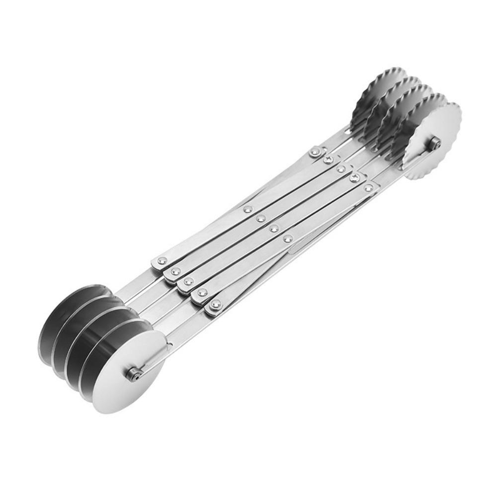

Stainless Steel 5 Wheel Pizza Cutter 5 Wheel Expandable Pizza Slicer Home Kitchen DIY Baking серебряный