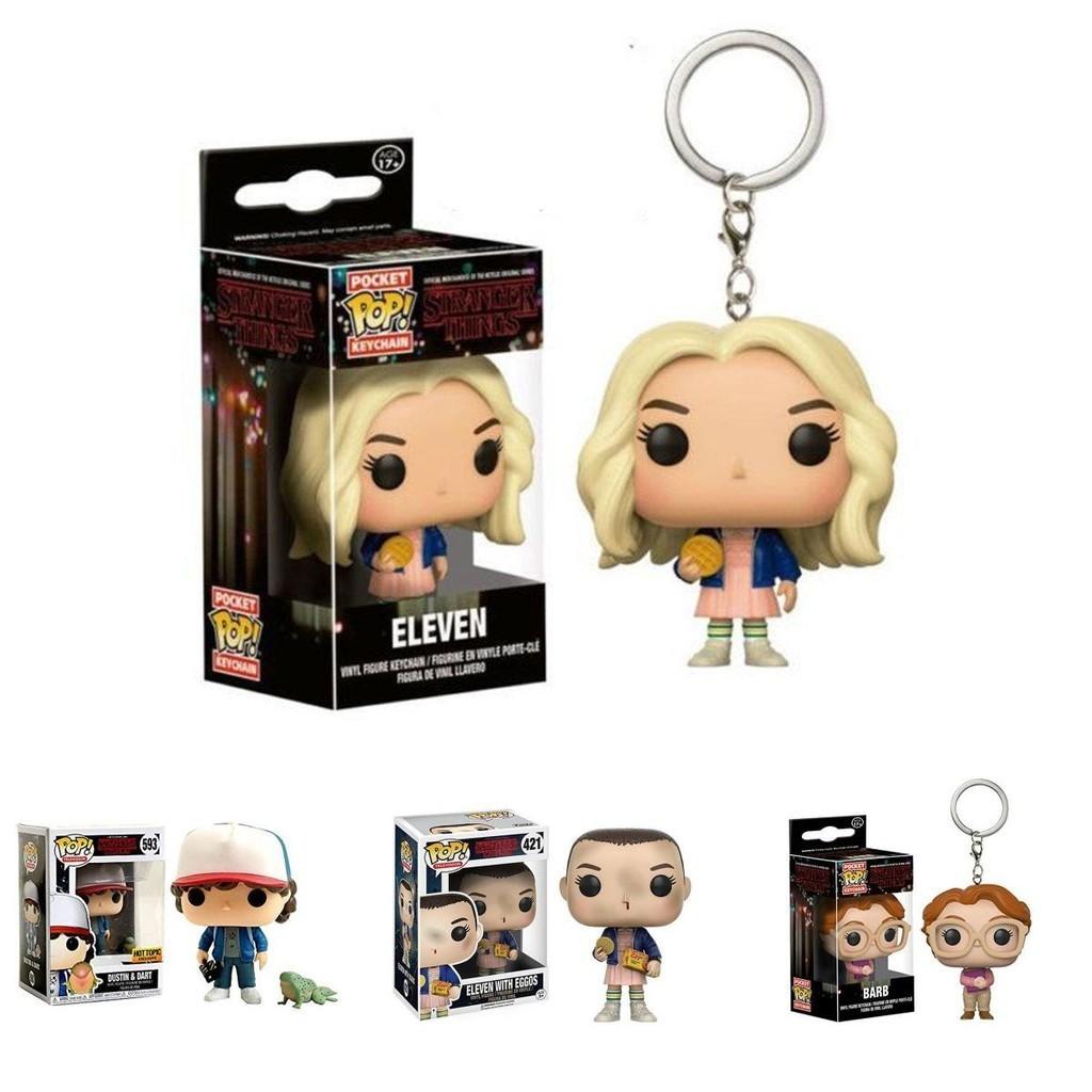 Funko Pop Stranger Thing Eleven Keychain Figure With Box Resin Decoration
