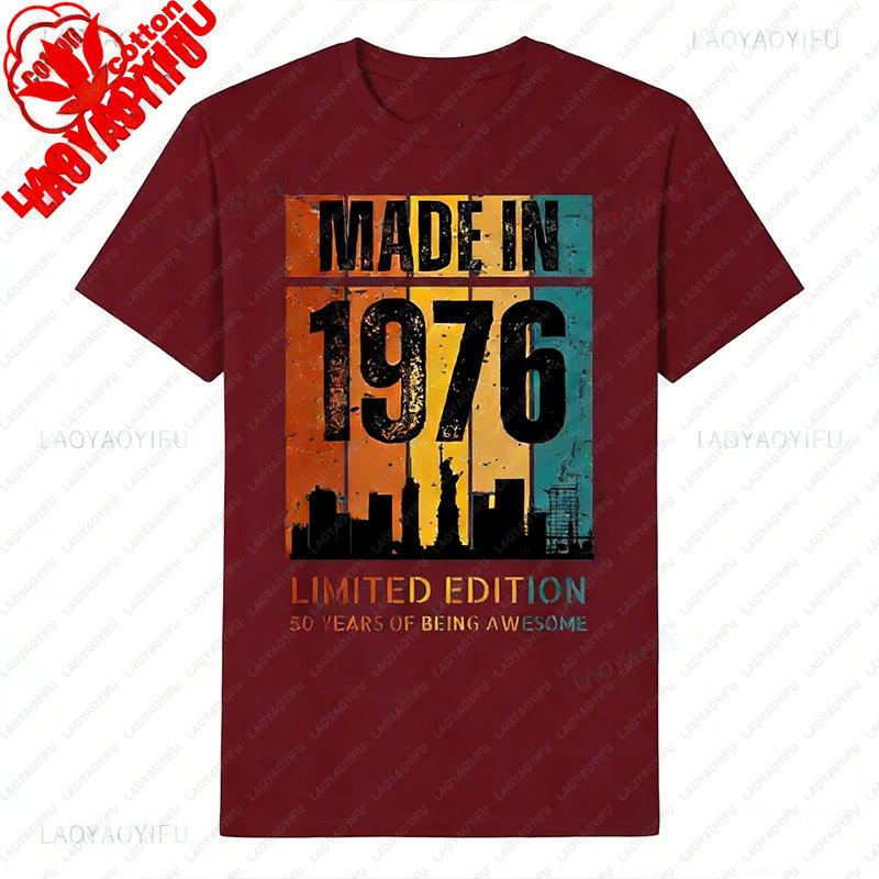 Retro 50 Year Old Vintage 1976 Limited Edition 50th Birthday Classic Graphic T Shirts Clothes for Women Men Summer Cotton Tees