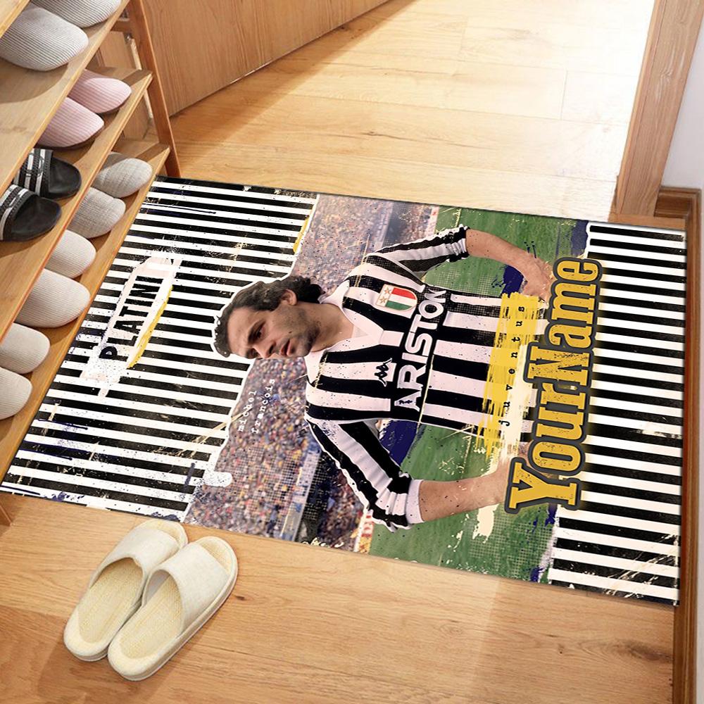 Juventus Customize Your Name Floor Mat Design for Living Rooms Hallway Entryway Bedrooms Anti-slip Rug Decorate Offices Best for Christmas