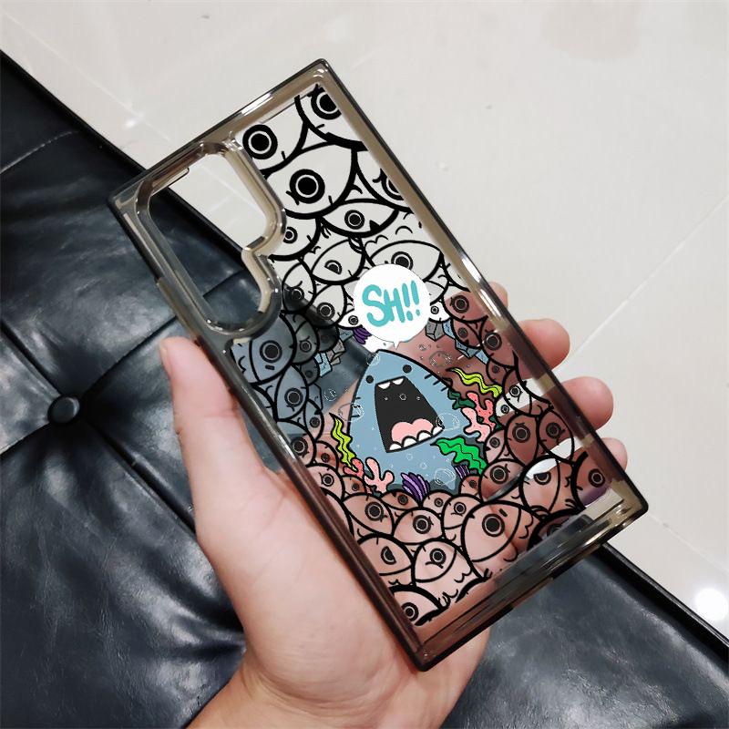 For Samsung S26 S25 Ultra S24 Ultra S25FE A56 S24FE S23 Ultra Ocean Fish Shark Hard Clear Case S22 A17 A16 A15 A72 A53 A55 A26 Samsung S26 Ultra